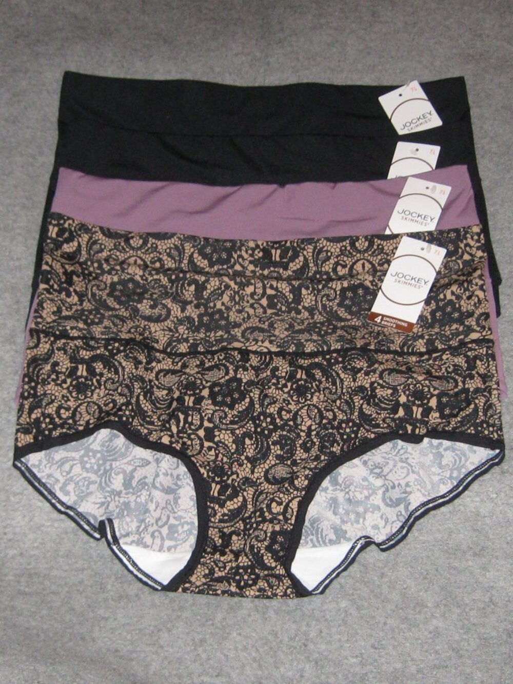 Jockey 4-Pack Smoothing Brief XXL 9 Black Plum